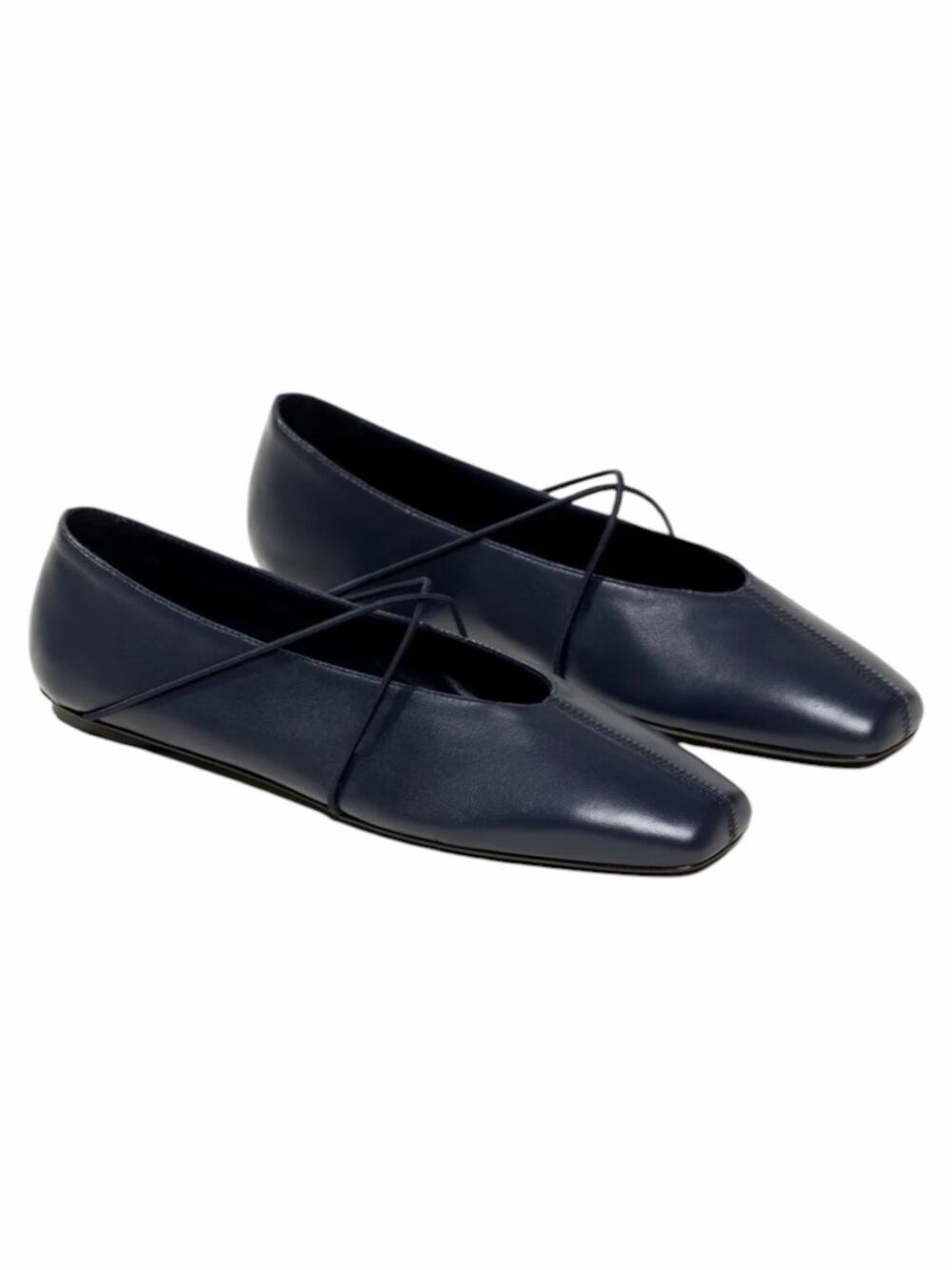 M. Gemi The Una Flats Navy Blue Nappa Leather Size 40.5/ 9.5